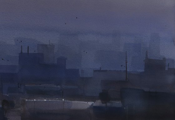 Sun rises and fog settles