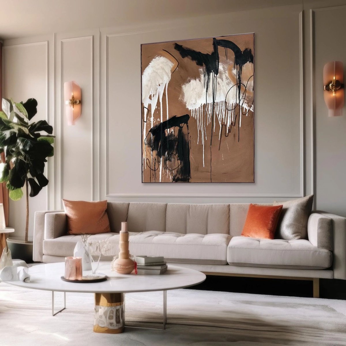 Abstract Acrylic Painting By Omar Obaid, 48 X 60", Applause Of A Distant Crowd, Original Artwork