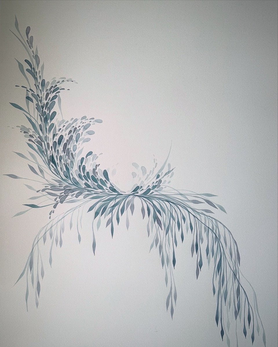 Organic Botanical Acrylic Painting By Shushanik Karapetyan, 22 X 30", Roots 4, Original Artwork