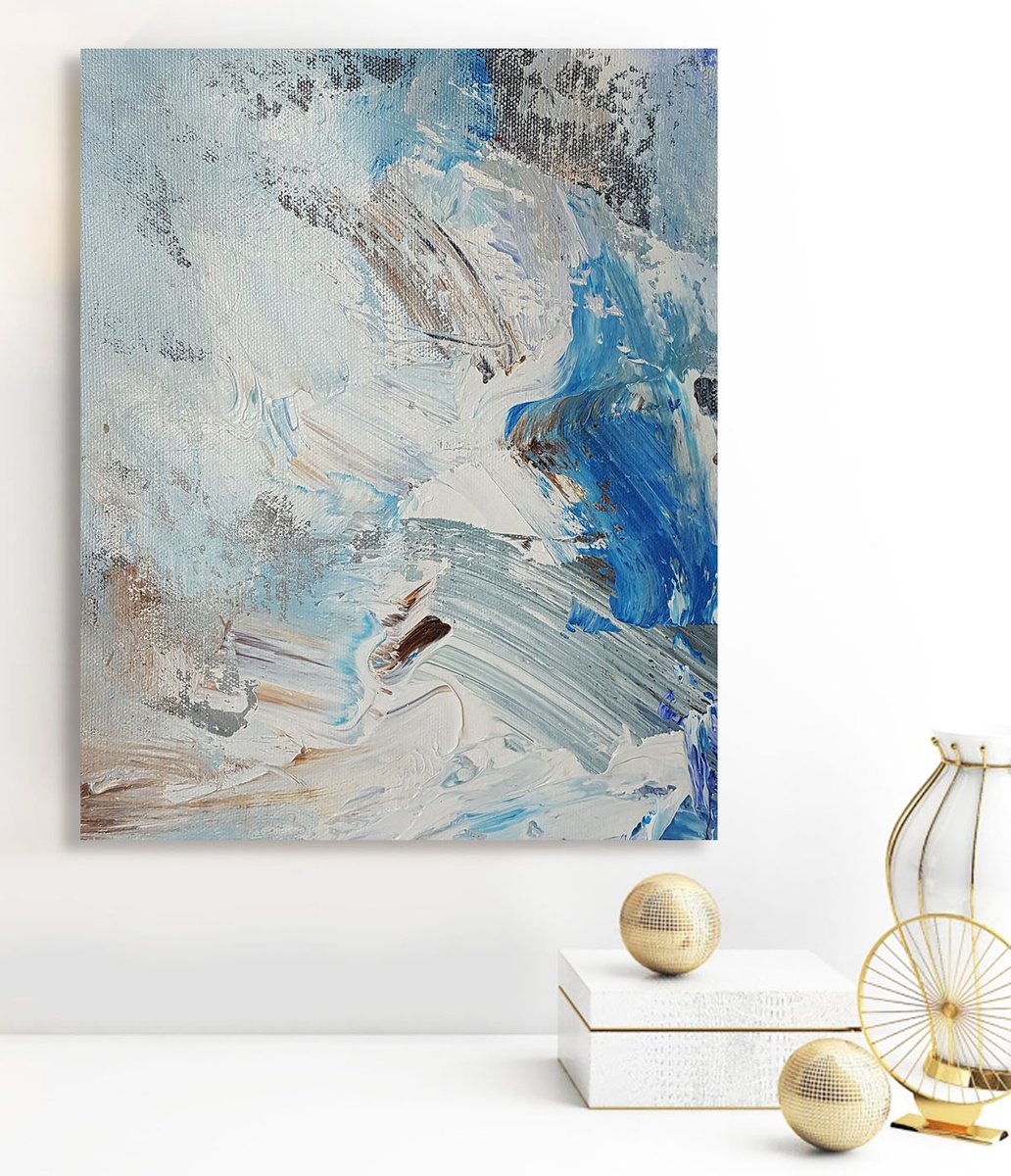 Abstract Oil Painting By Hugh Abernethy, 8 X 10, Sys, Original Artwork