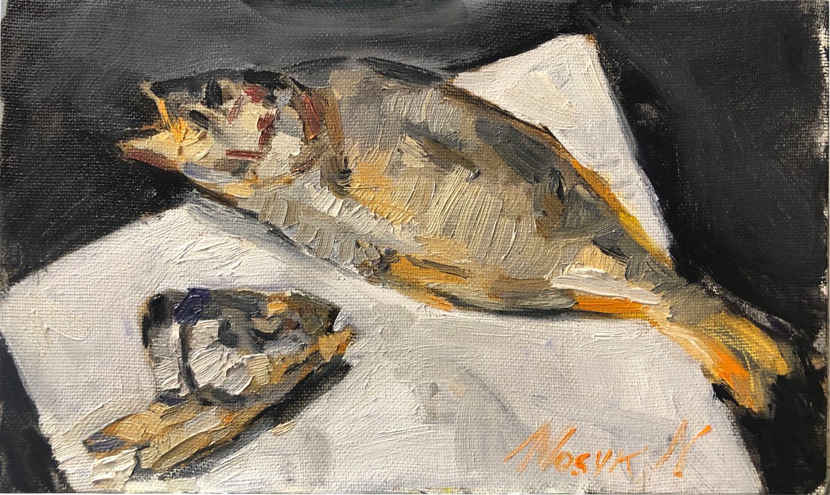 Fish | oil painting on canvas by Nataliia Nosyk
