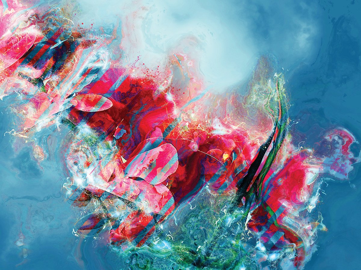 Abstract Botanical Print By Javier Diaz, 80 X 60, Delirios Xxviii, Original Artwork