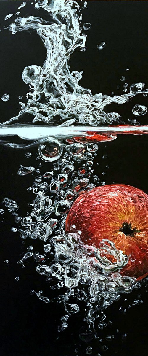 Apple underwater by Elena Adele Dmitrenko
