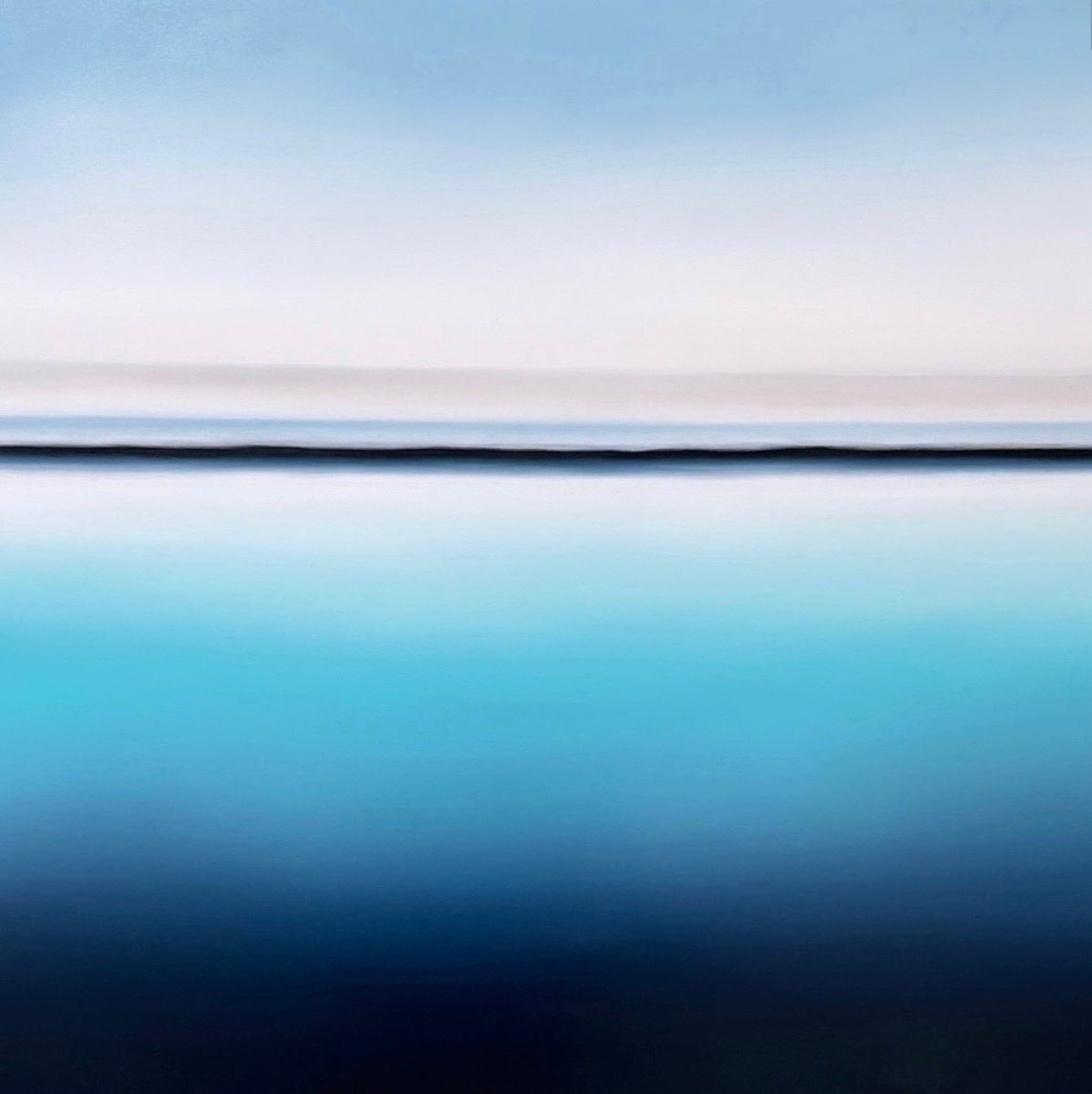 Surrealistic Landscape Oil Painting By Larissa Uvarova, 39 X 39", Deep Inside #76, Original Artwork