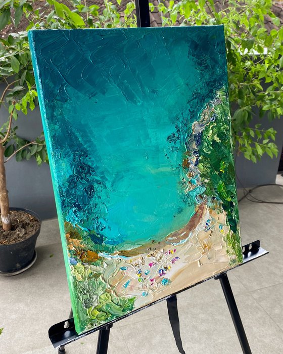 Turquoise Ocean Oil Painting