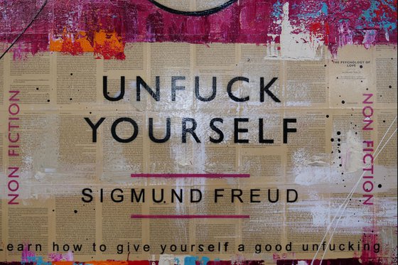 The Psychology of Unfucking 140cm x 100cm Book Page Urban Pop Art