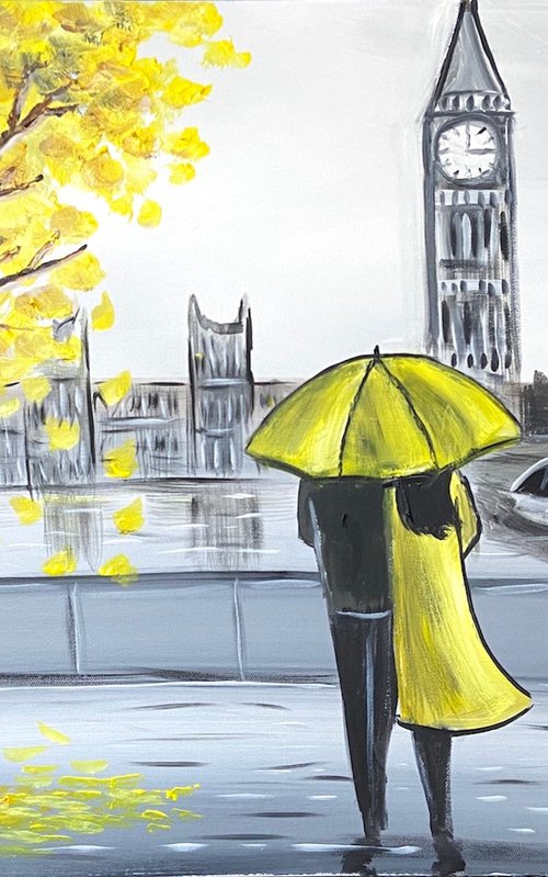 Yellow London Umbrellas by Aisha Haider