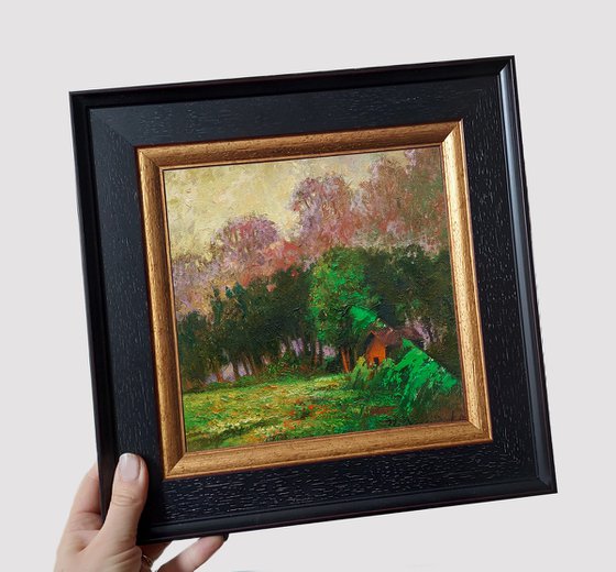Barn forest landscape