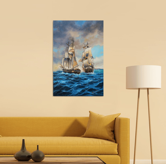 Boats (70x90cm, oil painting)