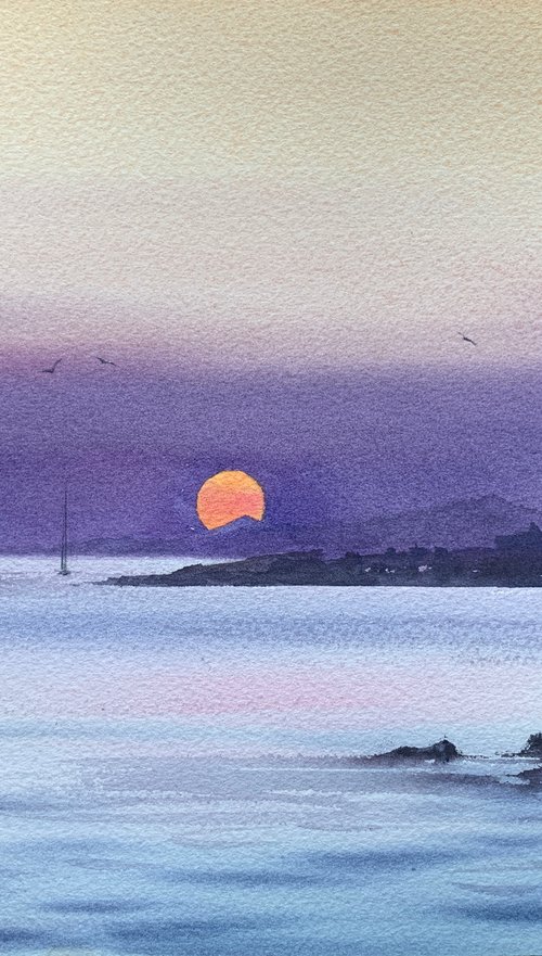 Sunset on the sea. by Eugenia Gorbacheva