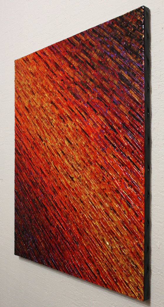 Red violet gold knife texture