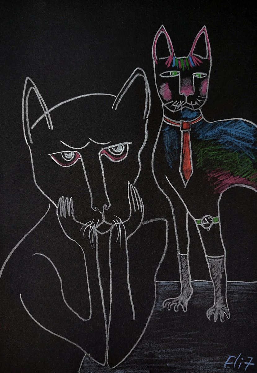 Expressive Animal Pencil Drawing By Elisheva Nesis, 9 X 13, I