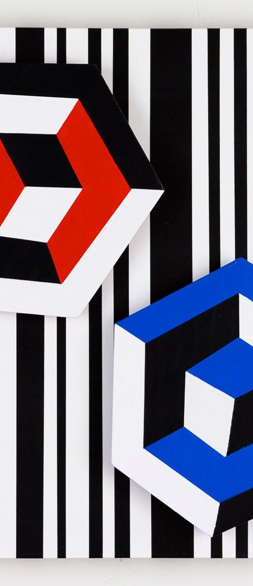 Red, blue, black, white by George Koutsouris