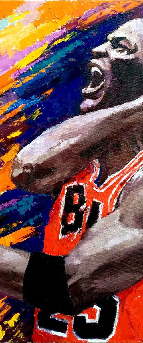 Michael Jordan, Original oil portrait painting by Anastasiia Valiulina