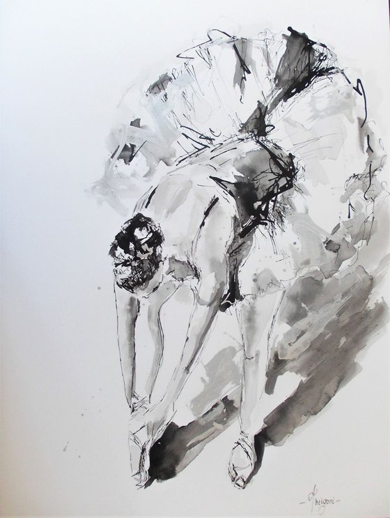 Ballerina Series- Original ballet ink drawing