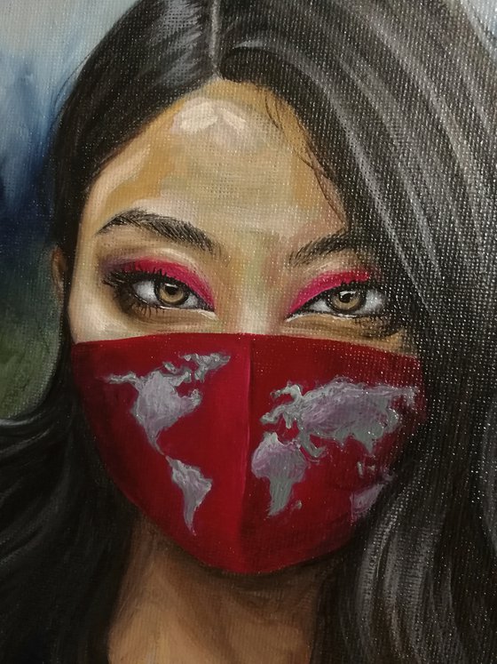 Don't see the world 2 | 18*24 cm | Masked Girl
