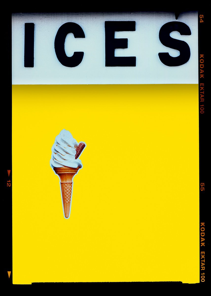 Typographic Cityscapes Photograph By Richard Heeps, 28 X 40", Ices (Lemon Yellow), Original Artwork