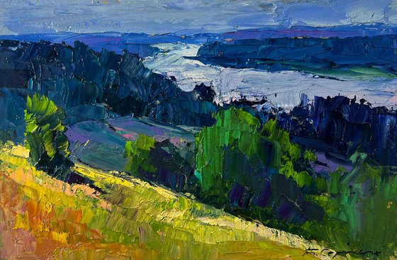 The River Flows along the Forest