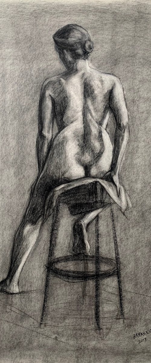 Sitting nude study by Bahareh Kamankesh