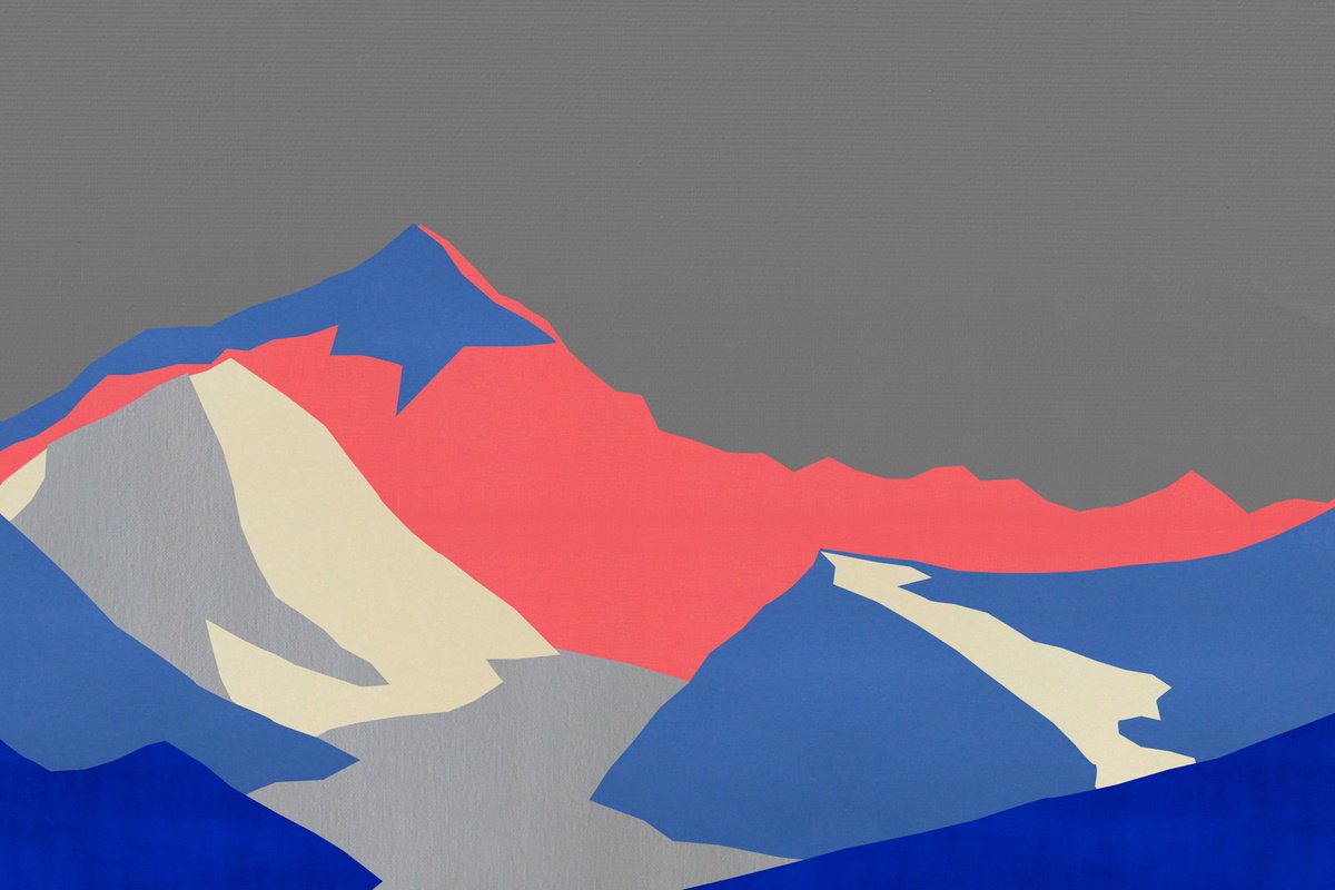 Abstract Mountains #24 - Extra Large Abstract Landscape - Shipping Rolled in a Tube by Arisha Monn