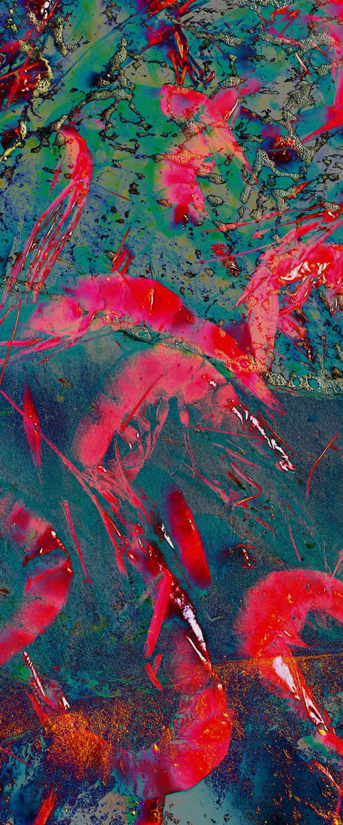 Photo Collage Red Shrimp by Yuliia Sharapova