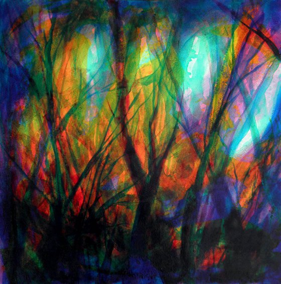 Abstract forest #6 - stylized painting deco design art ideal gift interior decor abstraction minimalist