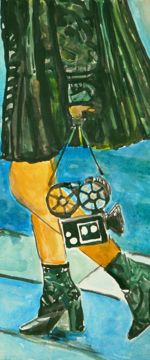 Girl with camera WRCL  / 37.7 X 26.3 cm by Alexandra Djokic