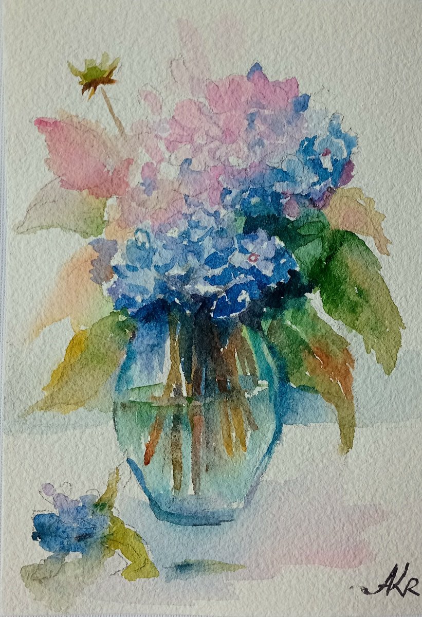 Hydrangeas flowers by Ann Krasikova