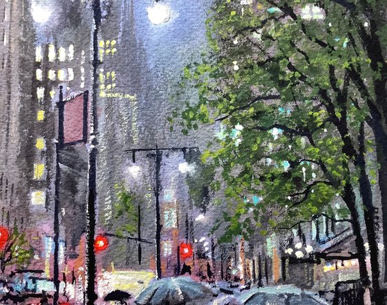 New York ( 42nd street in the rain )