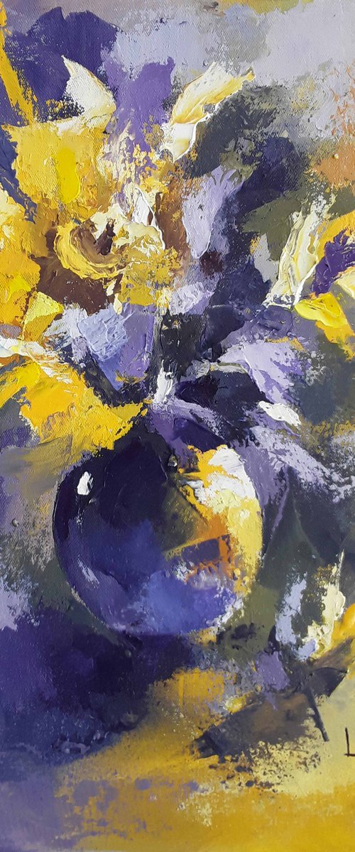 Yellow and Violet flowers by Alex Mensah