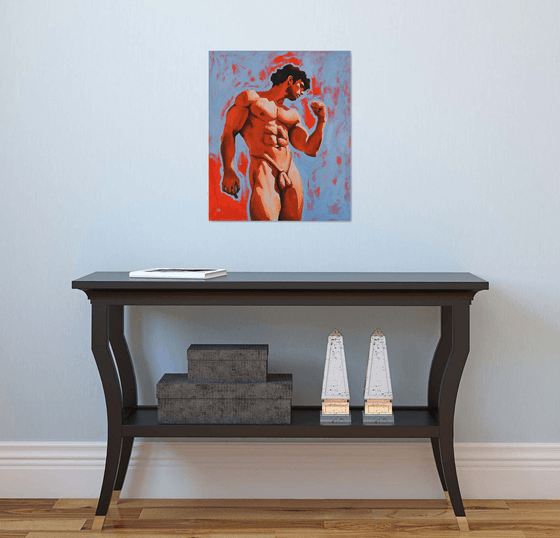 "The Crimson Pose" - Male figure