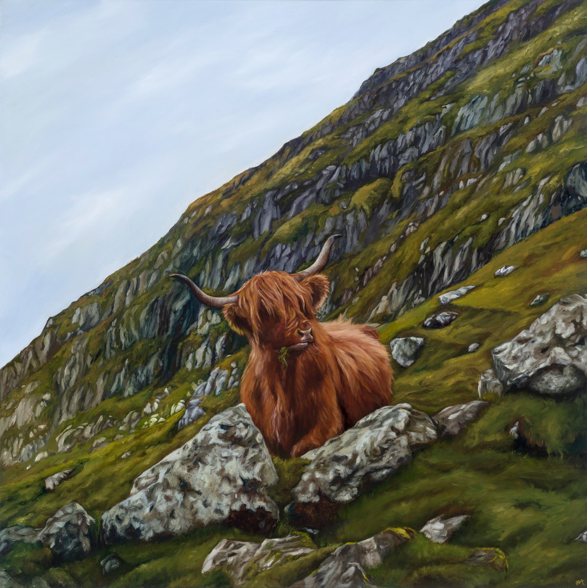 Photorealistic Animal Oil Painting By Eva Chen, 30 X 30, Serenity, Original Artwork