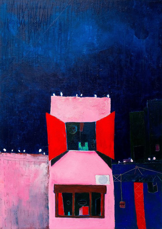 Red Window to the Rain