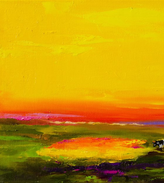 Chromatic Sunset — Golden Field Glow