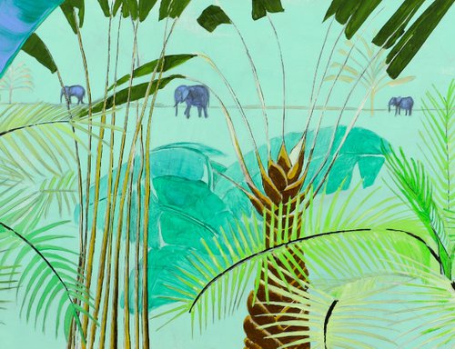 Blue elephants by Kathrin Flöge