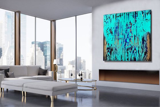 Golden Dream - XL LARGE,  ABSTRACT ART – EXPRESSIONS OF ENERGY AND LIGHT. READY TO HANG!