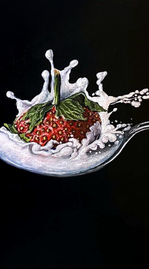 Strawberry in a spoon by Elena Adele Dmitrenko