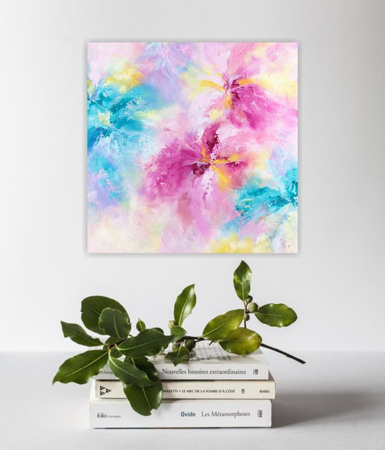 Abstract floral painting "Rainbow"