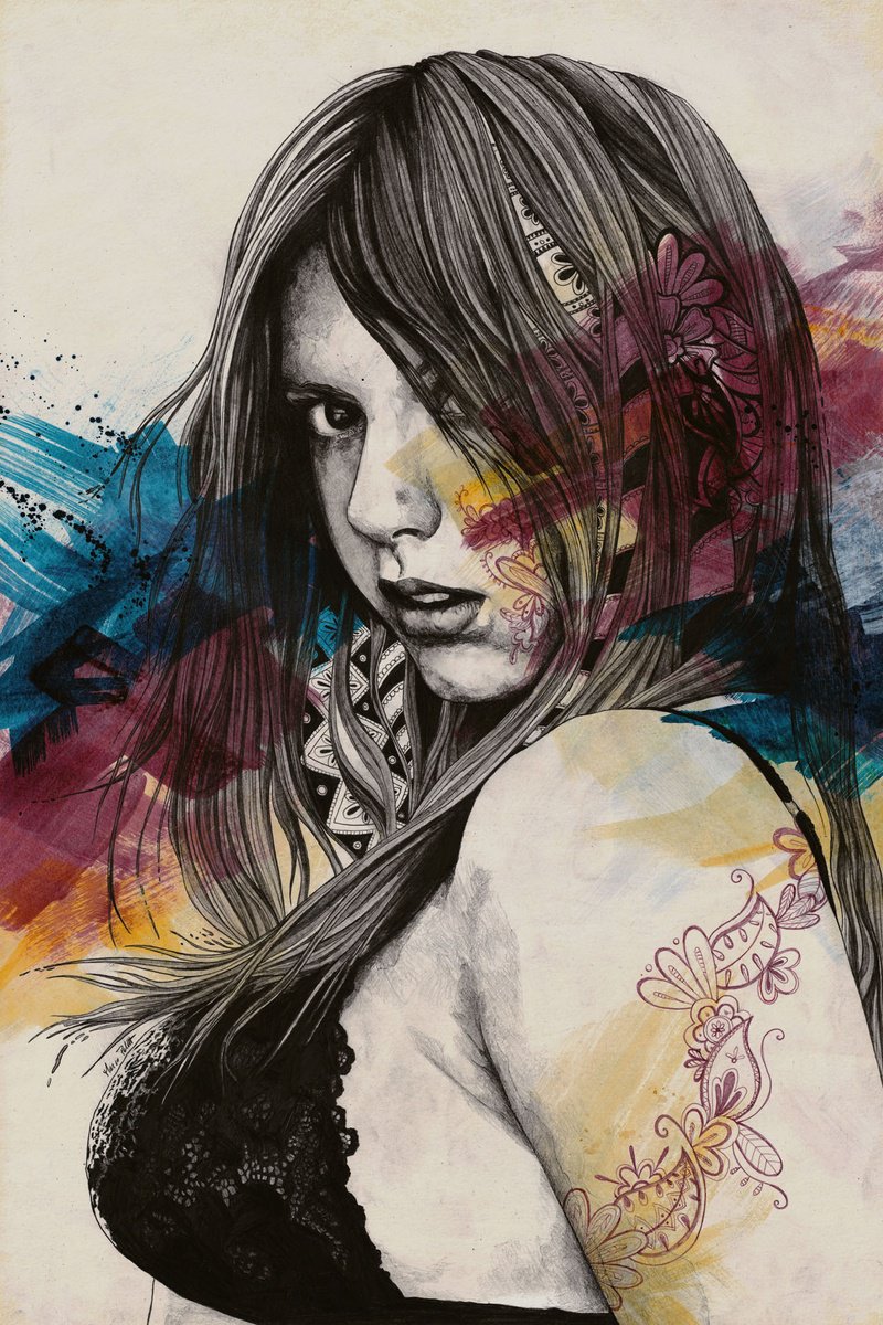 Urban And Pop Portrait Acrylic Painting By Marco Paludet, 16 X 24", Untitled #23719, Original Artwork