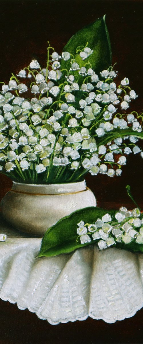 Dark Floral Lily of the Valley Bouquet by Natalia Shaykina