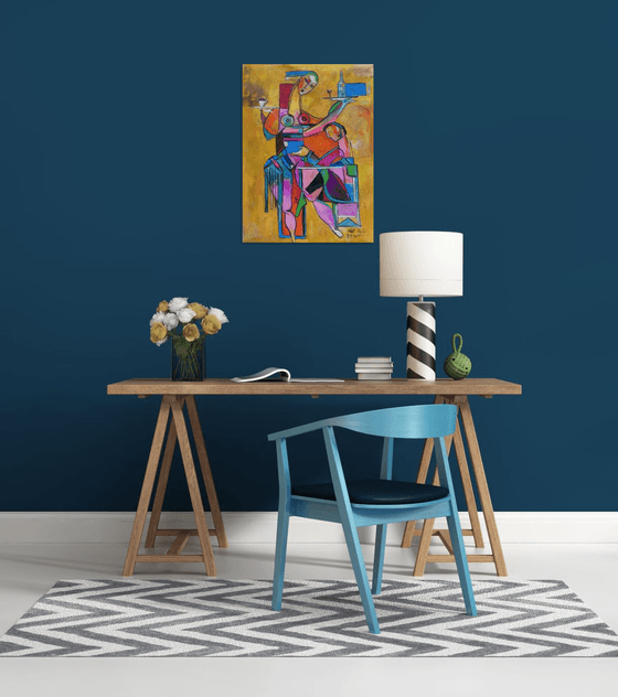 Cubist Café Scene