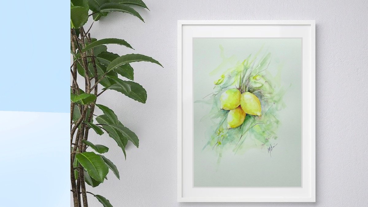 Impressionistic Botanical Watercolour By Mel Davies Original Art, 11 X 15", Time For Lemons, Original Artwork