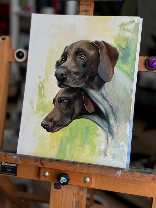 German Shorthaired Pointers by Anastasia Parfilo