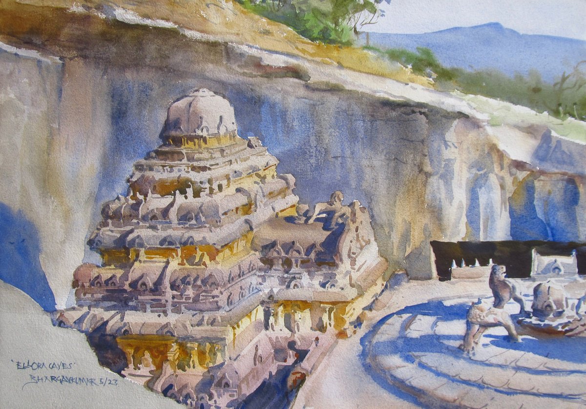 Mountain had a Dream,Ellora Caves 6 by Bhargavkumar Kulkarni
