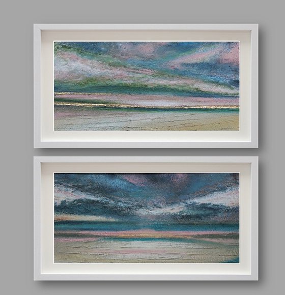 Drifting into Blue 1 & 2 - Two Original Painting- Sennen Cove Cornwall