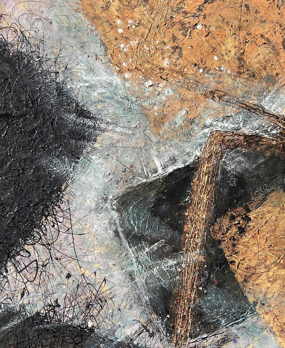 Abstract Acrylic Painting By Nadiia Antoniuk, 39 X 47", Moonlit Memories, Original Artwork