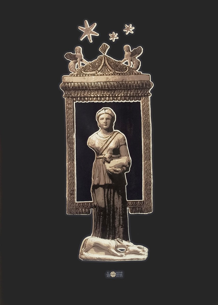 Illustrative Animal Screenprint By Mine Okur, 20 X 28", Artemis, Original Artwork