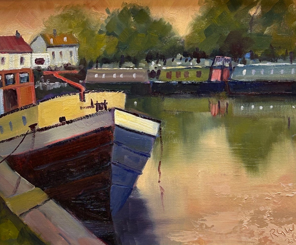 Dutch Barge At Ely By Robert Wells, 15 X 13, Artwork For Sale On Artfinder