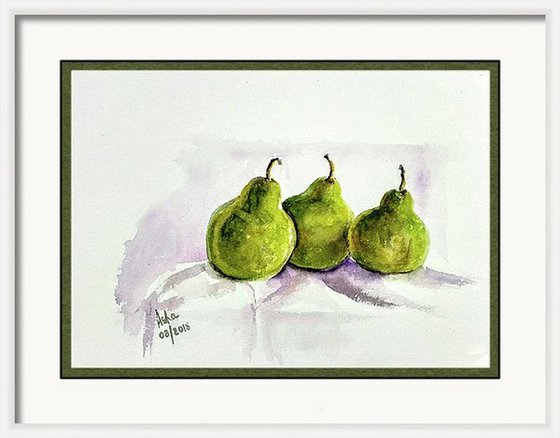 Three friendly pears