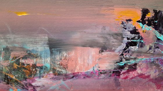 Beautiful diaphane mindscape signed master Ovidiu Kloska Oneiric abstract landscape
